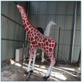 Outdoor Park Decoration Life Size Fiberglass Giraffe Statue